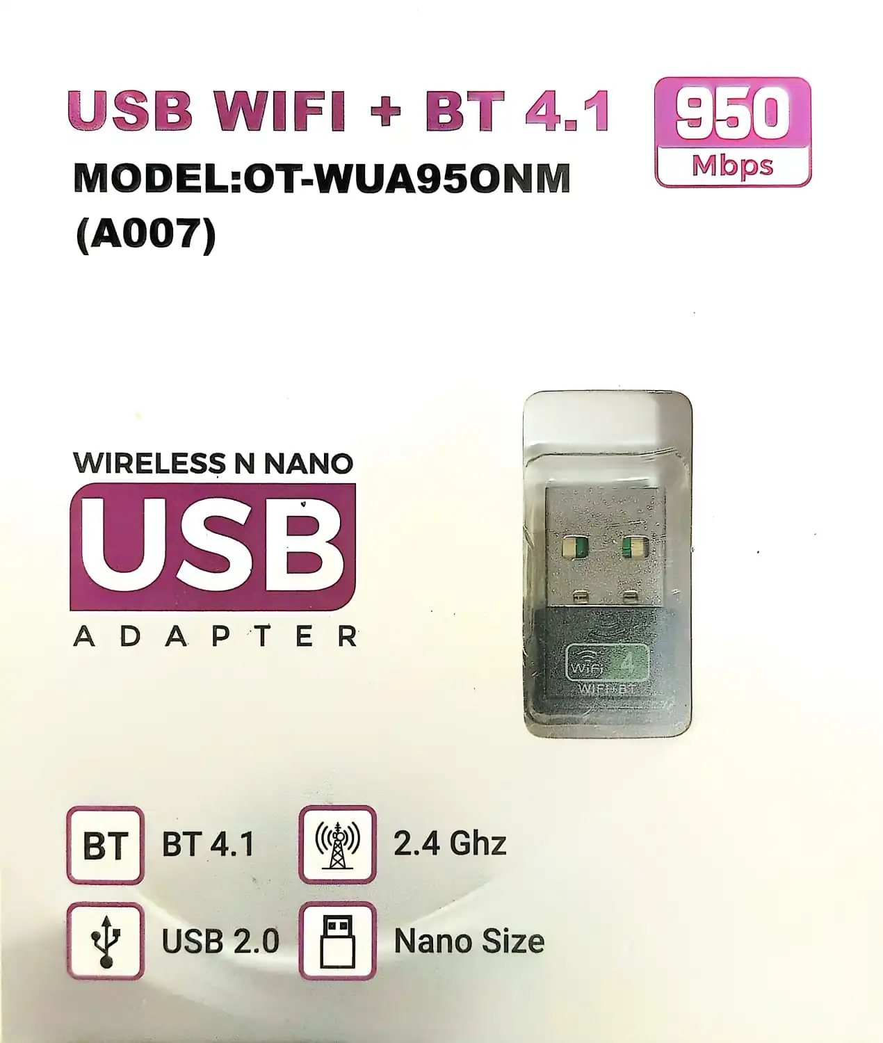 USB WiFi Adapter + Bluetooth 4.1 Nano USB Dongle 950Mbps (OT-WUA950NM) — OrderKoro